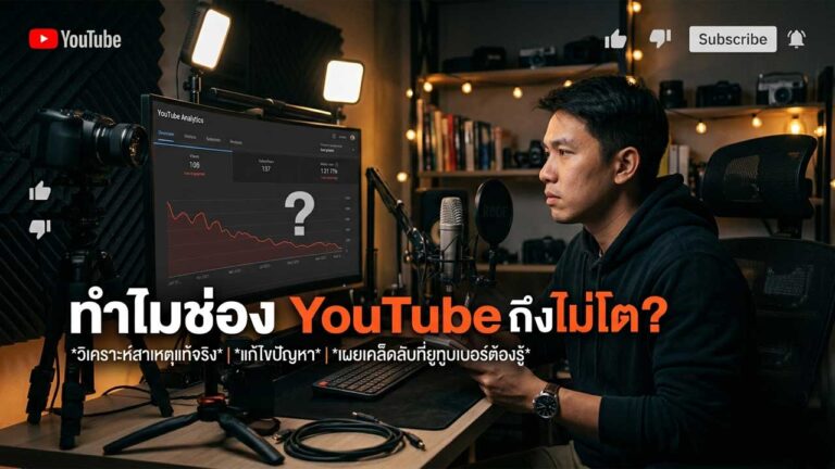 Read more about the article ทำไมช่อง YouTube ถึงไม่โต? สิ่งที่ครีเอเตอร์ส่วนใหญ่ทำพลาดในปี 2026