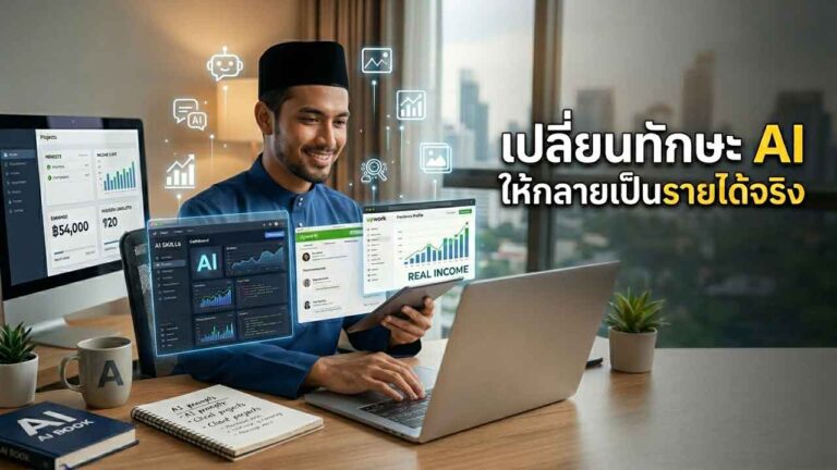 Read more about the article ใช้ AI หาเงิน และเปลี่ยนทักษะ AI ให้กลายเป็นรายได้จริงปี 2026
